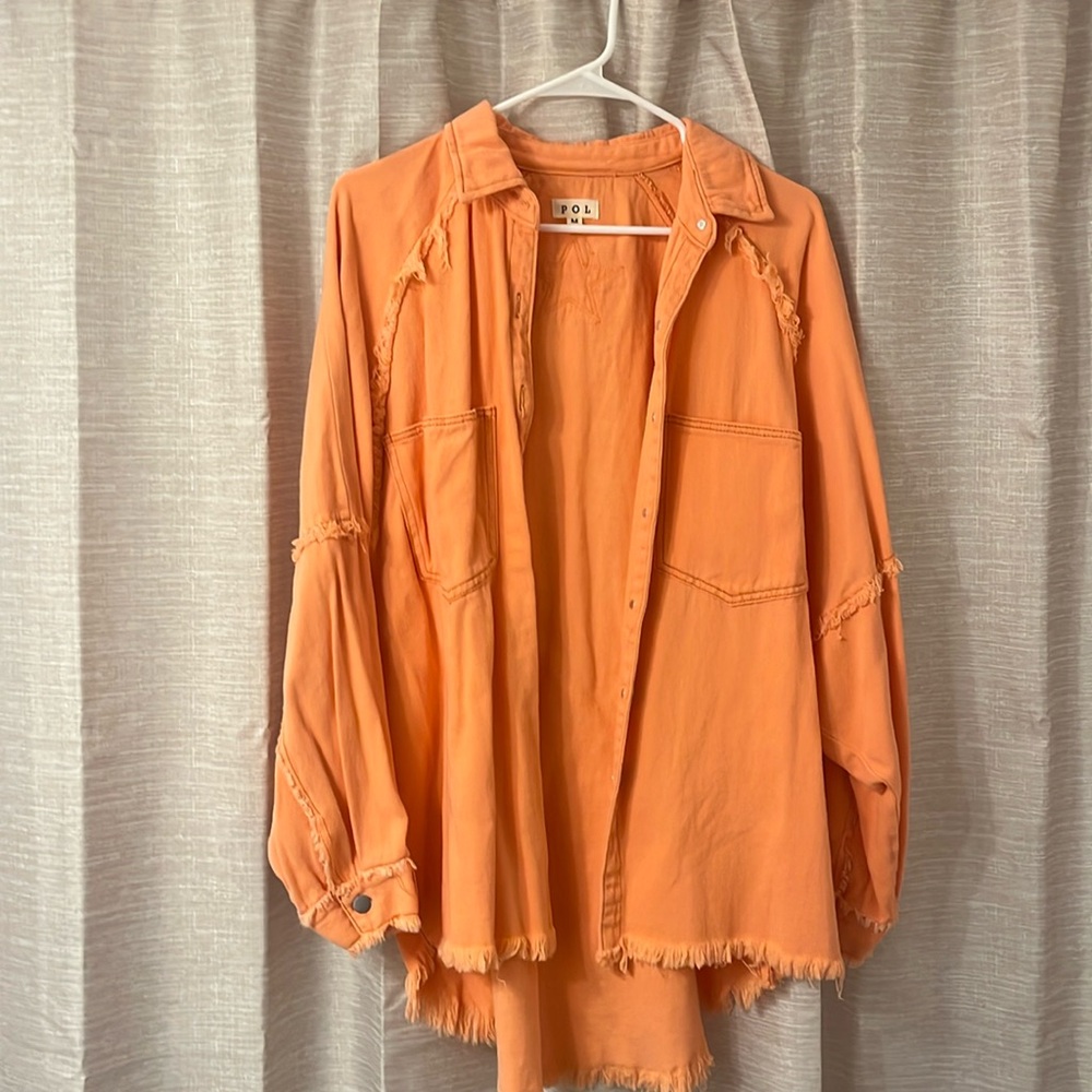 POL orange jean jacket